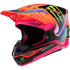 Motokrosová prilba Alpinestars Supertech S-M10 edícia HAIDEN DEEGAN fluo oranžovo-fialovo-ružovo-zelená