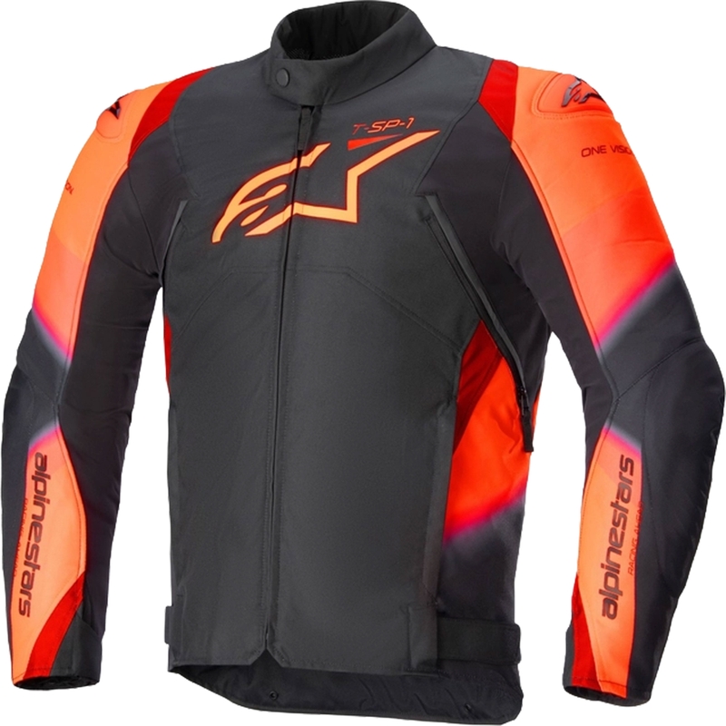 Bunda na motocykel Alpinestars T-SP 1 2 Waterproof čierno-fluorescenčno červená