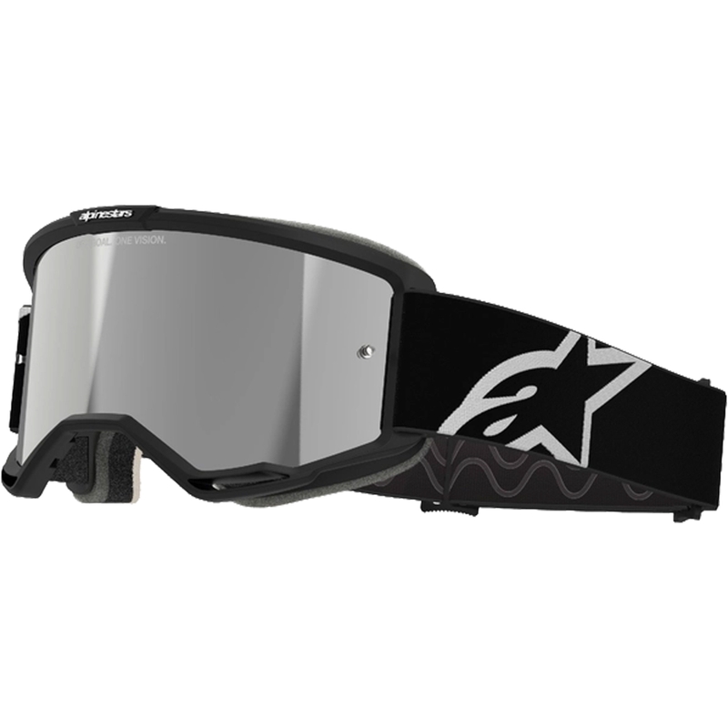 Motokrosové okuliare Alpinestars Vision 5 Corp čierne so zrkadlovým strieborným plexisklom