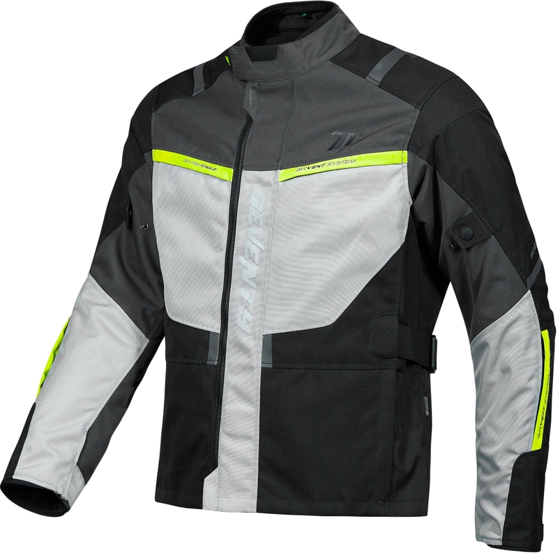 Dámska bunda na motorku Seventy Degrees SD-JT85 Tonale čierno-šedo-fluo žltá