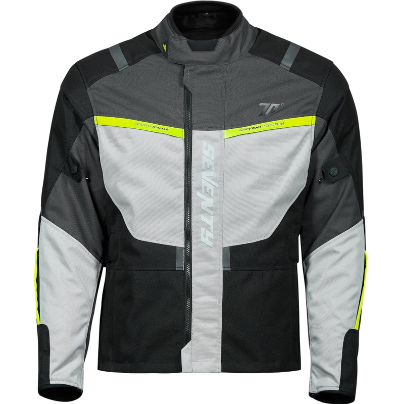 Dámska bunda na motorku Seventy Degrees SD-JT85 Tonale čierno-šedo-fluo žltá
