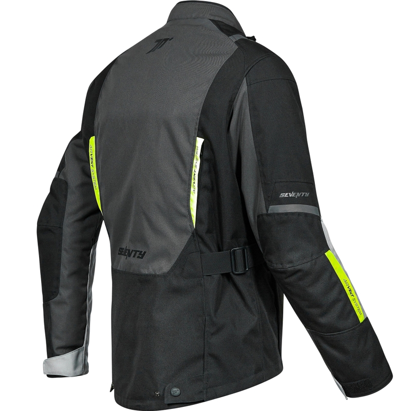 Dámska bunda na motorku Seventy Degrees SD-JT85 Tonale čierno-šedo-fluo žltá