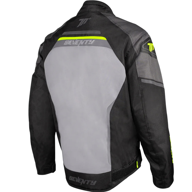 Bunda na motorku Seventy Degrees SD-JR65 Piston čierno-šedo-fluo žltá