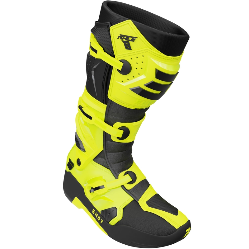 Motokrosové topánky na motorku Shot Race 8 fluo žlté