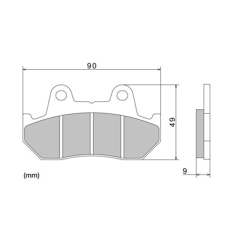 Brzdové doštičky NISSIN semi-metalická zmes 90x49x9 mm 2 ks