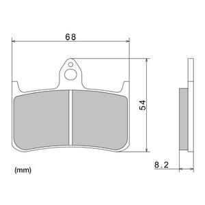 Brzdové doštičky NISSIN semi-metalická zmes 68x54x8.2 mm 2ks
