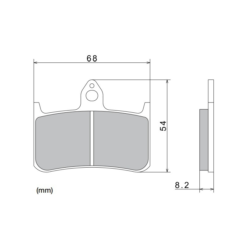 Brzdové doštičky NISSIN semi-metalická zmes 68x54x8.2 mm 2ks