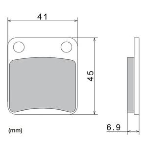 Brzdové doštičky NISSIN semi-metalická zmes 41x45x6.9 mm 2 ks