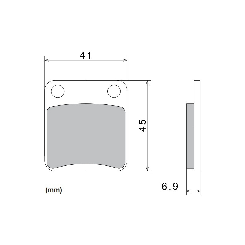 Brzdové doštičky NISSIN semi-metalická zmes 41x45x6.9 mm 2 ks