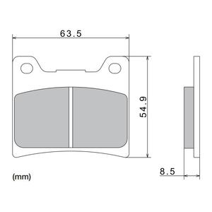 Brzdové doštičky NISSIN semi-metalická zmes 63.5x54.9x8.5 mm 2 ks