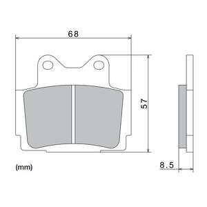 Brzdové doštičky NISSIN semi-metalická zmes 68x57x8.5 mm 2 ks