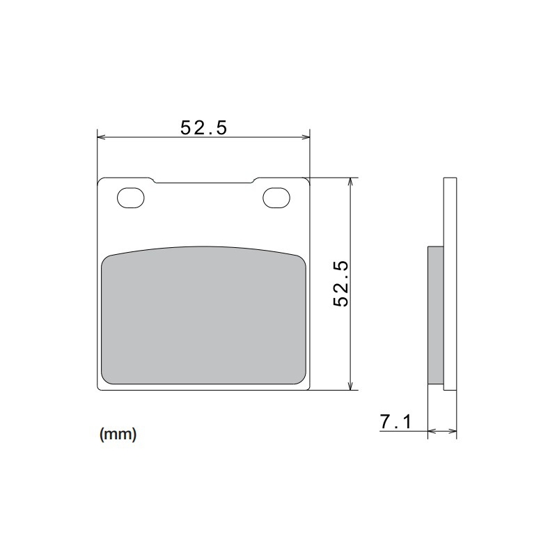 Brzdové doštičky NISSIN semi-metalická zmes 52.5x52.x7.1 mm 2 ks