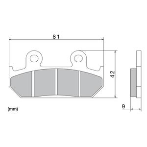 Brzdové doštičky NISSIN semi-metalická zmes 81x42x9 mm 2 ks