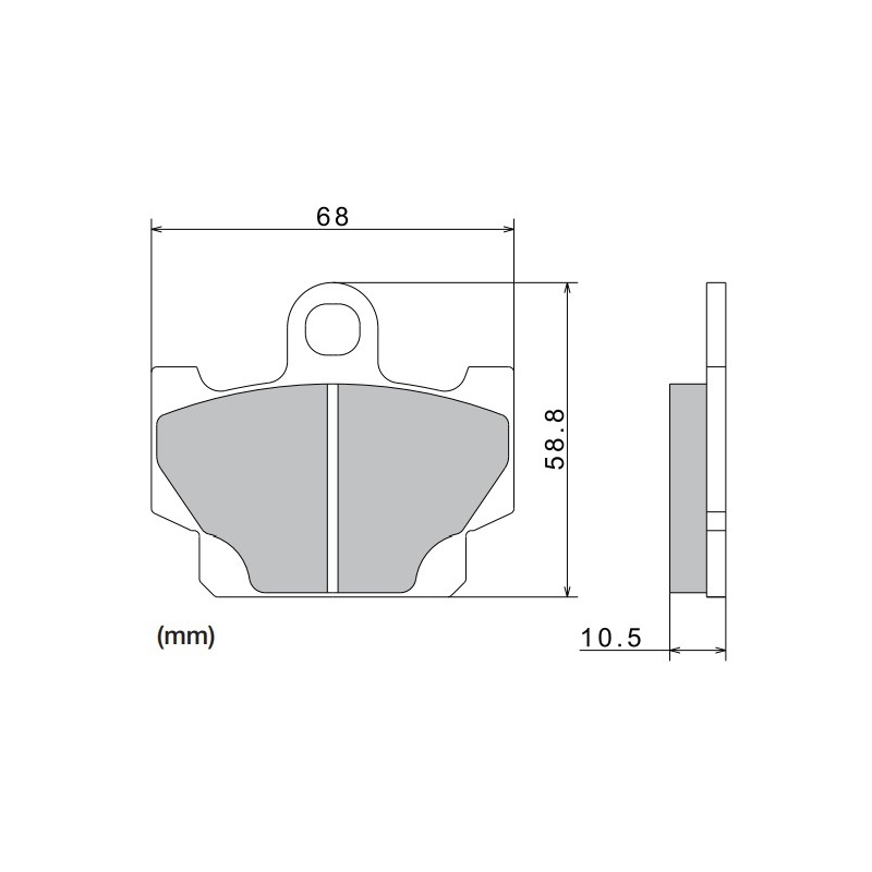 Brzdové doštičky NISSIN semi-metalická zmes 68x58.8x10.5 mm 2 ks