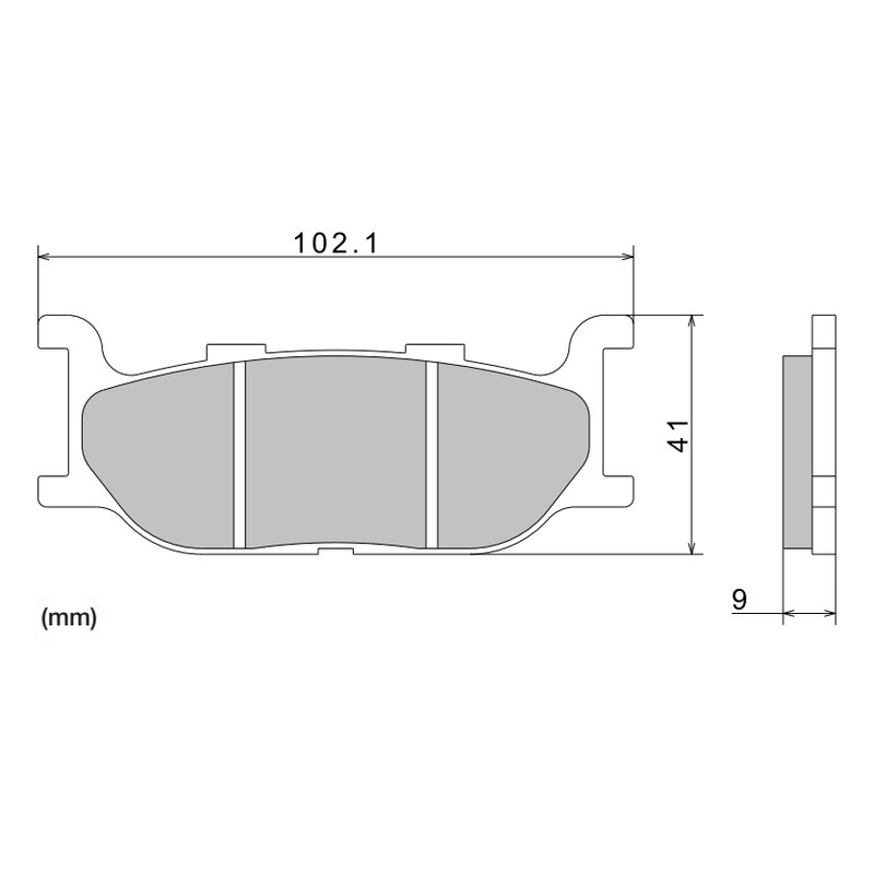 Brzdové doštičky NISSIN semi-metalická zmes 102.1x41x9 mm 2 ks