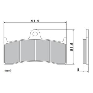 Brzdové doštičky NISSIN semi-metalická zmes 91.9x51.5x8 mm 2 ks