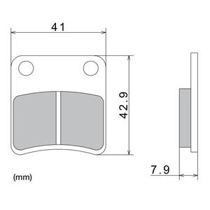 Brzdové doštičky NISSIN semi-metalická zmes 41x42.9x7.9 mm 2 ks