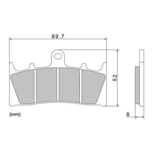 Brzdové doštičky NISSIN semi-metalická zmes 89.7x52x8 mm 2 ks