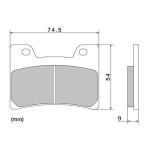 Brzdové doštičky NISSIN semi-metalická zmes 74.5x54x9 mm 2 ks