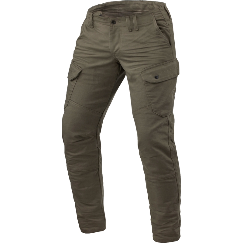 Skrátené džínsy na motocykel Revit Cargo TF khaki