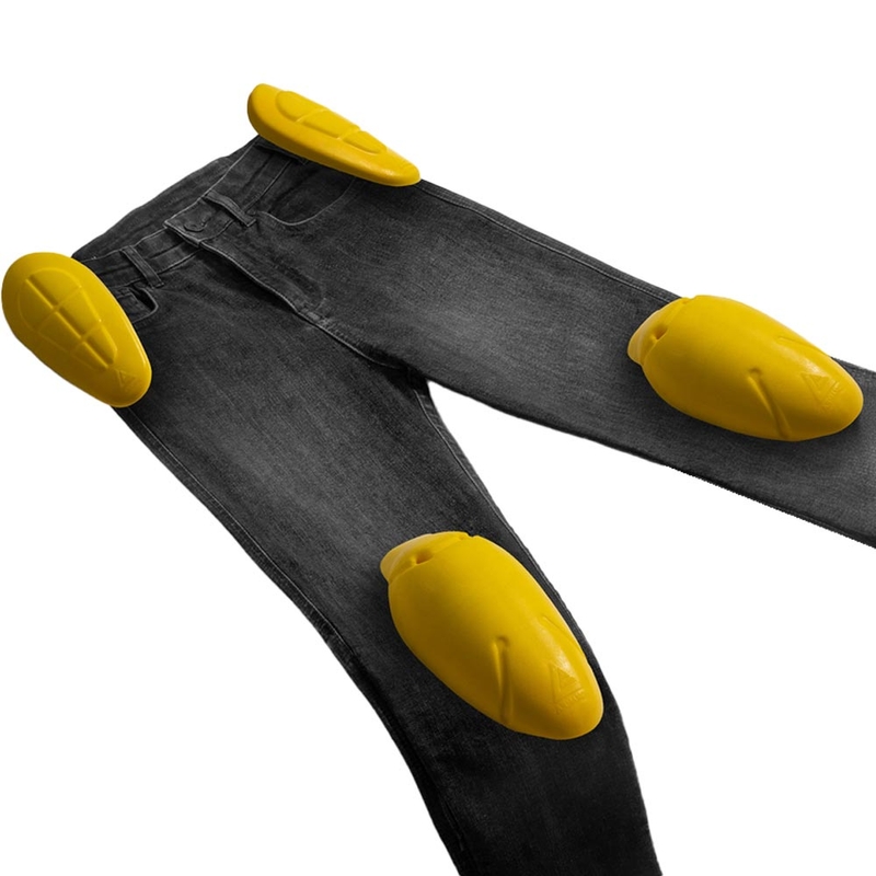 Skrátené džínsy na motorku Rebelhorn Classic Monolayer vyprané čierne