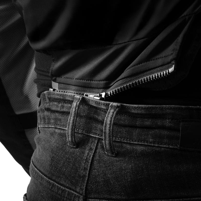 Extra skrátené džínsy na motorku Rebelhorn Classic Monolayer vyprané čierne