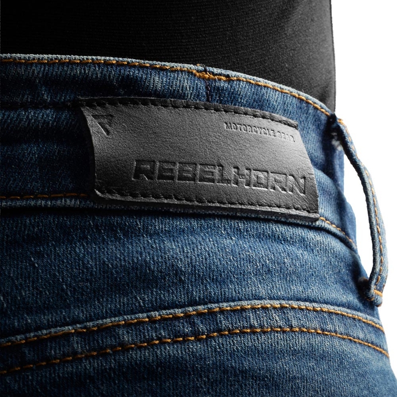 Skrátené džínsy na motorku Rebelhorn Classic Monolayer vyprané modré