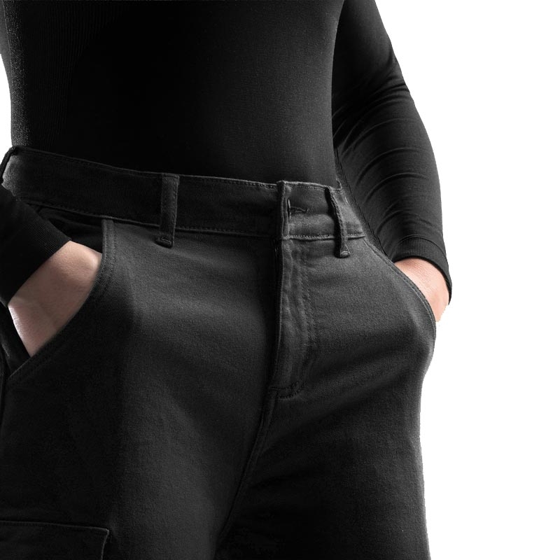 Dámske džínsy na motorku Rebelhorn Faster čierne