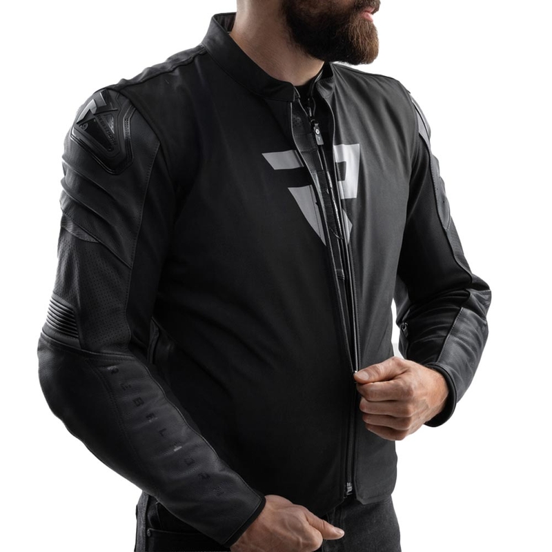 Kožená bunda na motorku Rebelhorn Vandal 2 čierna