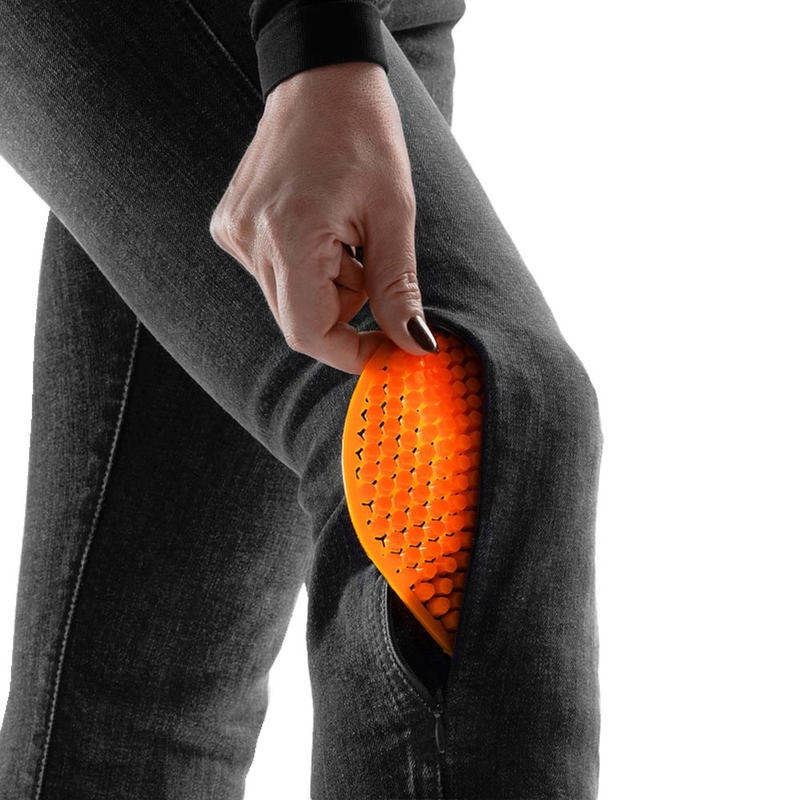 Dámske predĺžené džínsy na motorku Rebelhorn Classic Monolayer vyprané čierne