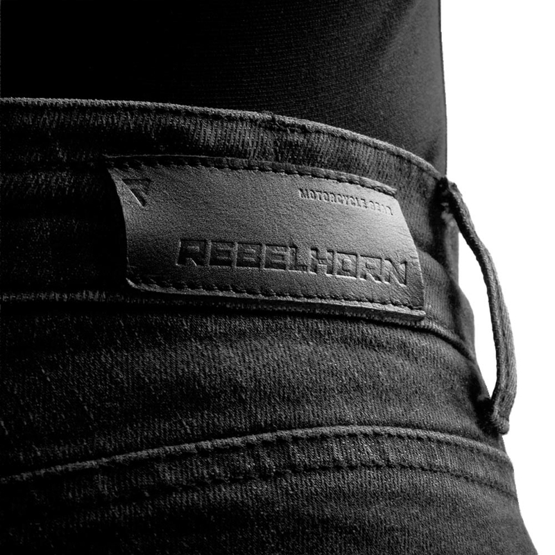 Dámske skrátené džínsy na motorku Rebelhorn Classic Monolayer vyprané čierne