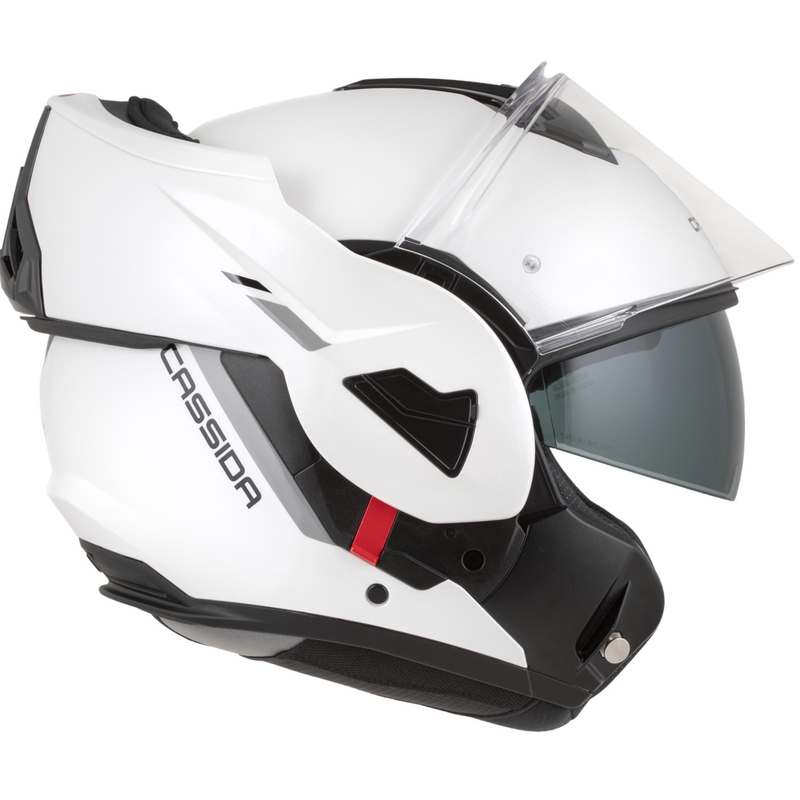 Preklápacia helma na motorku Cassida MultiFlip Solid perleťovo bielo-čierna