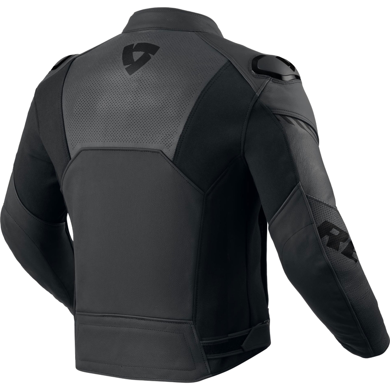 Kožená bunda na motorku Revit Argon 3 čierno-antracitová