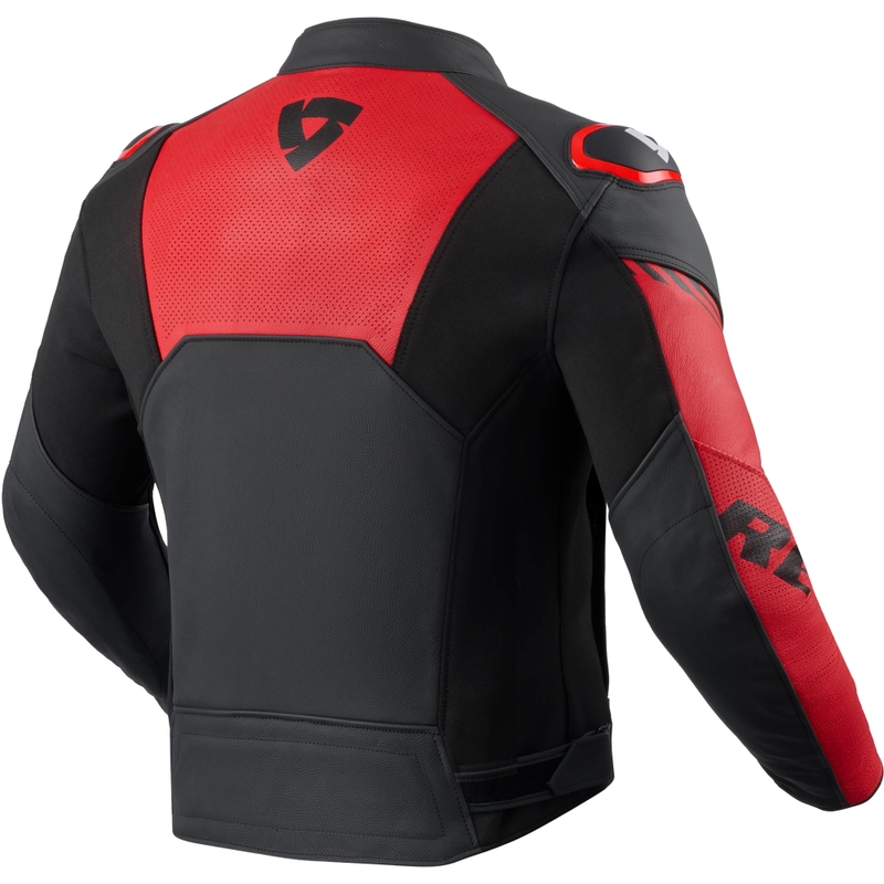 Kožená bunda na motorku Revit Argon 3 čierno-fluo červená