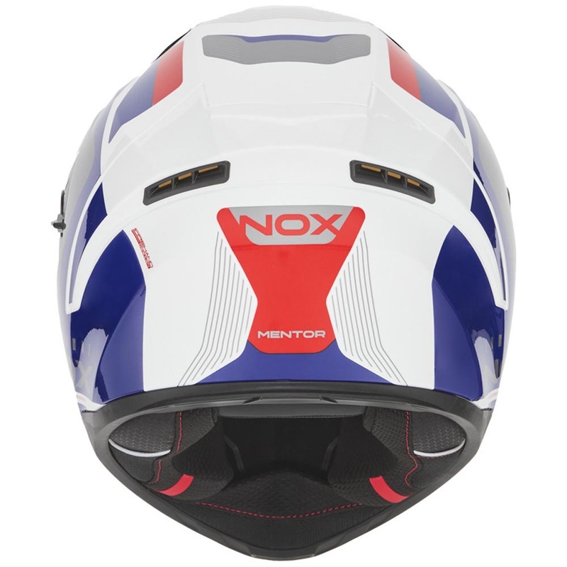Integrálna helma na motorku NOX N402 Mentor bielo-modro-červená