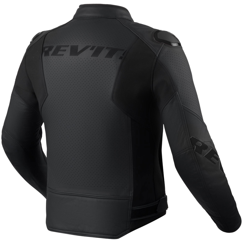 Kožená bunda na motorku Revit Quadratic čierna
