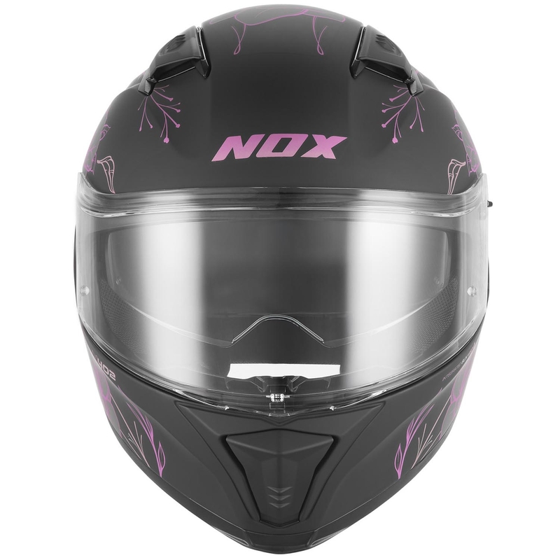 Integrálna helma na motorku NOX N402 Spring matná čierno-ružová