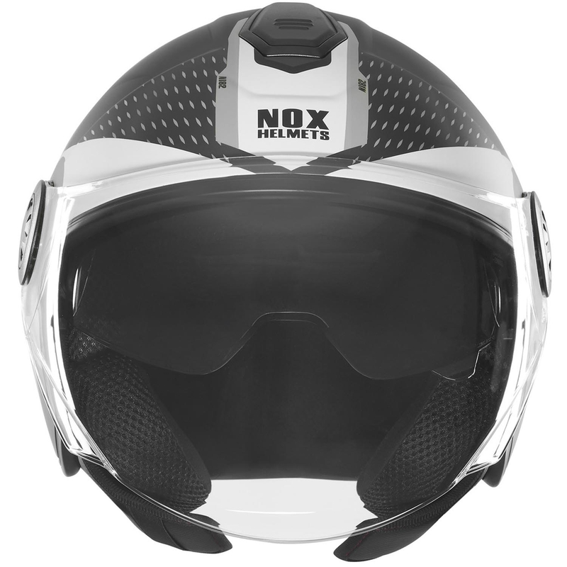 Otvorená helma na motorku NOX N182 Round matná čierno-strieborná