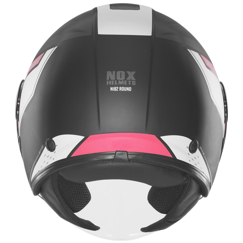 Otvorená prilba na motorku NOX N182 Round matná čierno-ružová