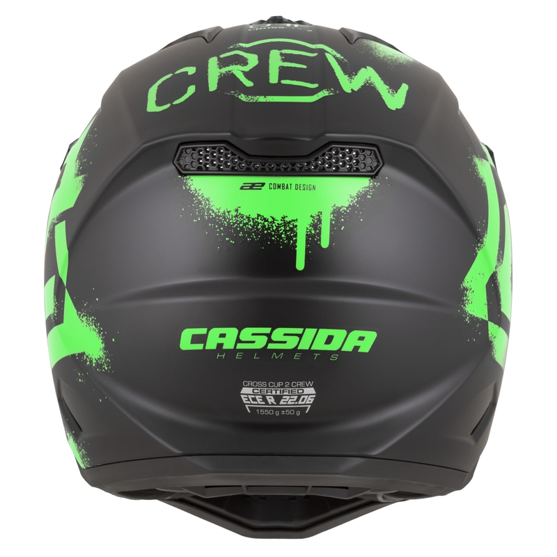 Motokrosová prilba na motorku Cassida Cross Cup 2 Crew matná čierno-fluo zelená