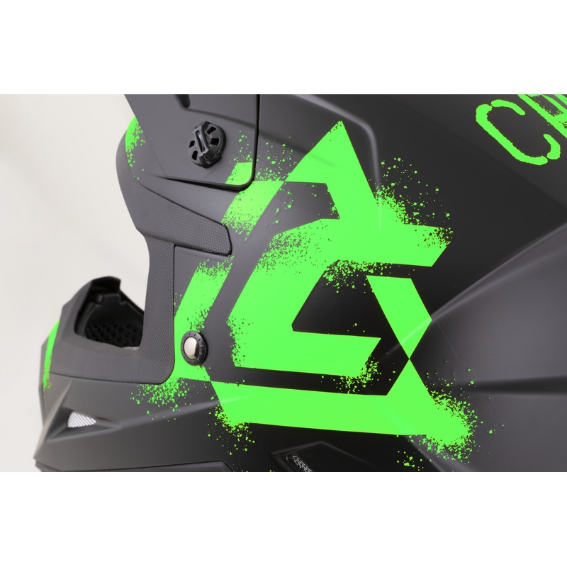 Motokrosová prilba na motorku Cassida Cross Cup 2 Crew matná čierno-fluo zelená