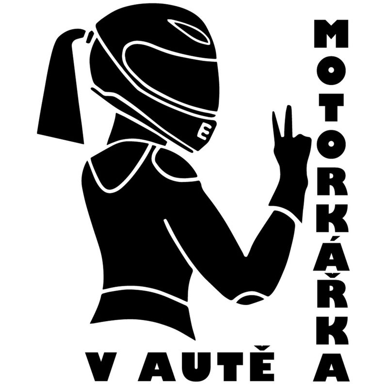 Nálepka Motorkárka v aute