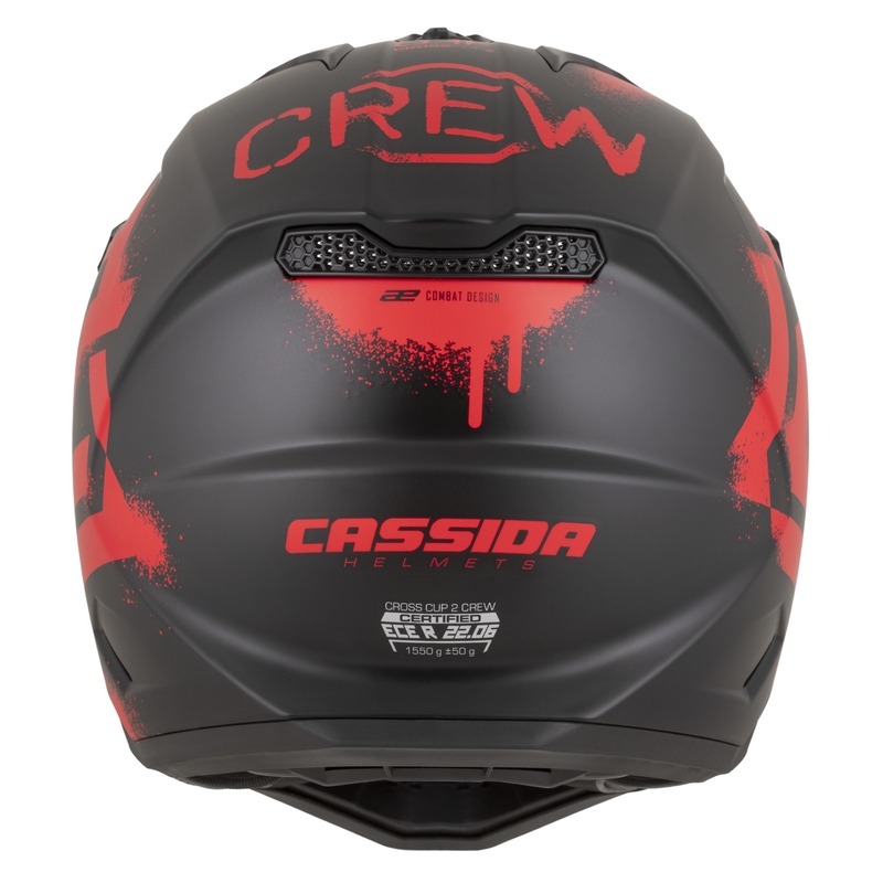 Motokrosová prilba na motorku Cassida Cross Cup 2 Crew matná čierno-červená