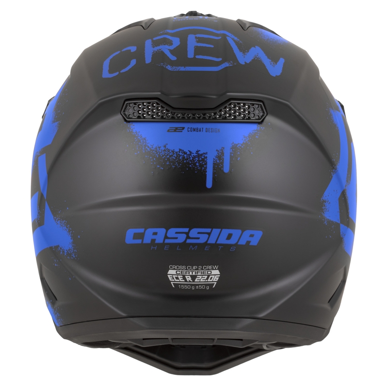 Motokrosová prilba na motorku Cassida Cross Cup 2 Crew matná čierno-modrá