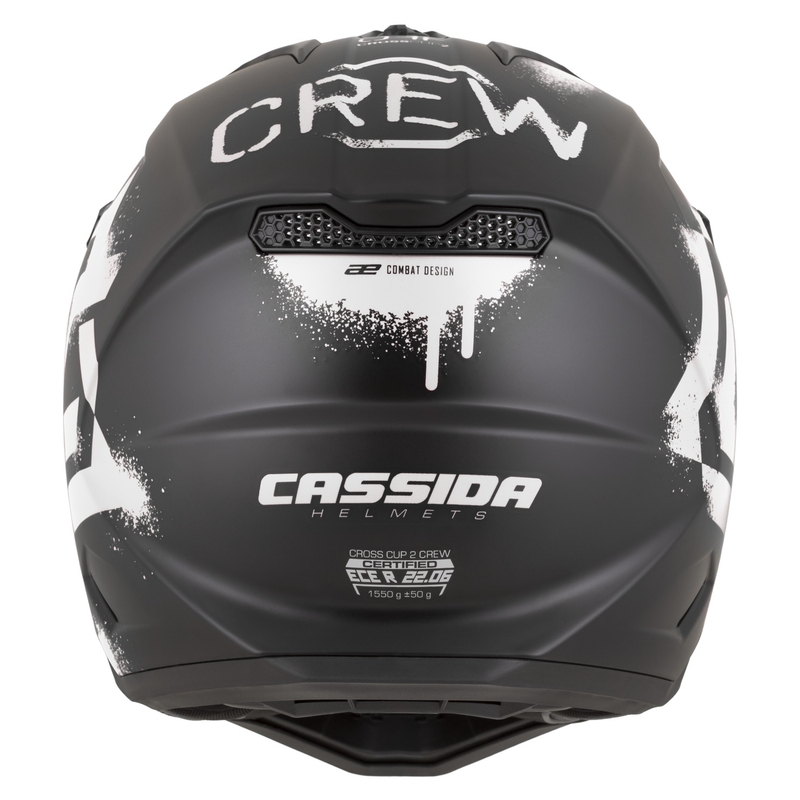 Motokrosová prilba na motorku Cassida Cross Cup 2 Crew matná čierno-biela