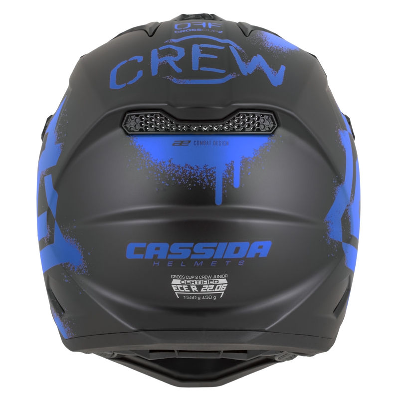 Detská motokrosová helma na motorku Cassida Cross Cup 2 Crew Junior matná čierno-modrá