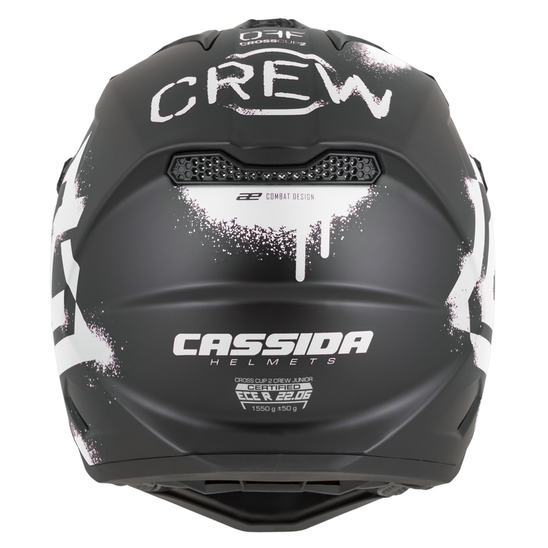 Detská motokrosová helma na motorku Cassida Cross Cup 2 Crew Junior matná čierno-biela
