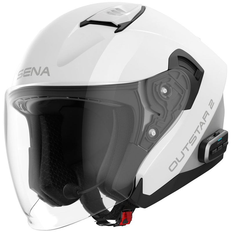 Otvorená prilba na motorku SENA Outstar 2 s headsetom lesklá biela