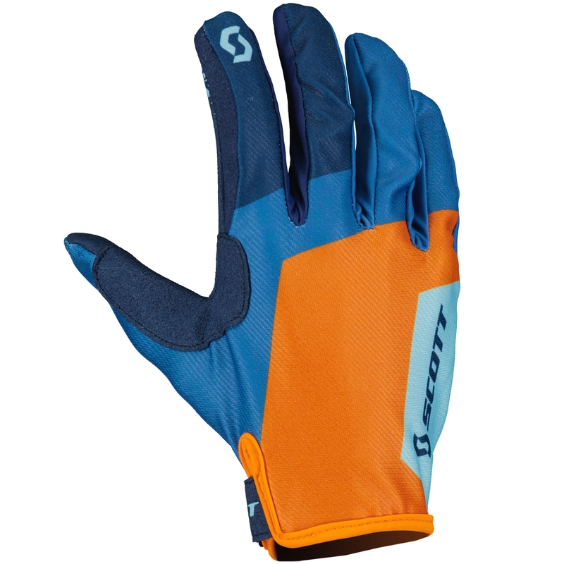 Detské motokrosové rukavice SCOTT 350 FURY EVO modro-oranžové