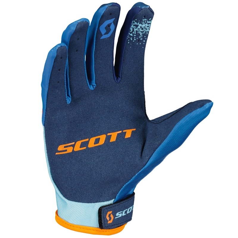Detské motokrosové rukavice SCOTT 350 FURY EVO modro-oranžové